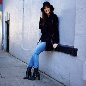 Free People Yesterday's Muse Velvet Chocolate Jacket Size S